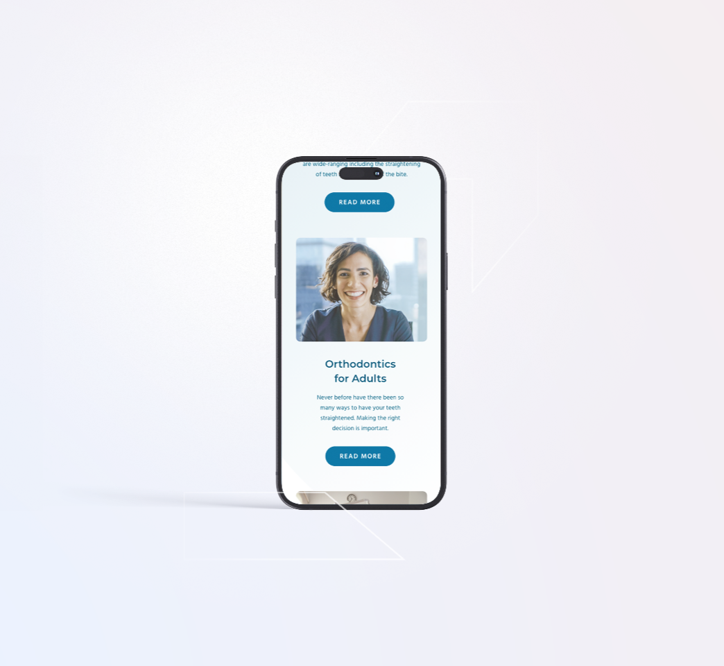 Mobile mockup of BOS website