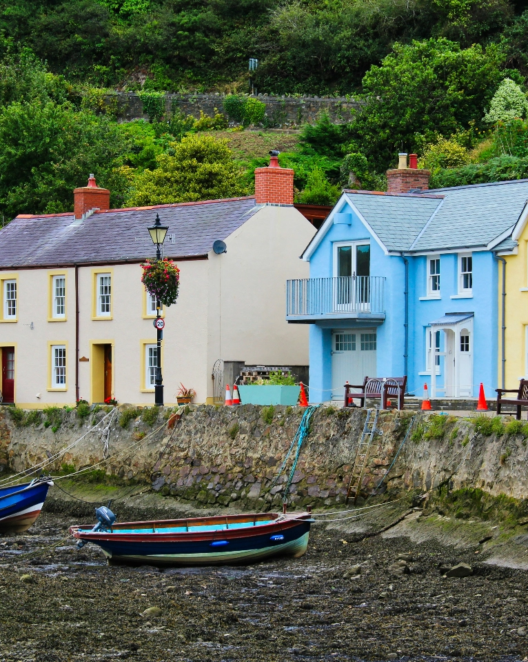 Seaside houses overlooking harbour