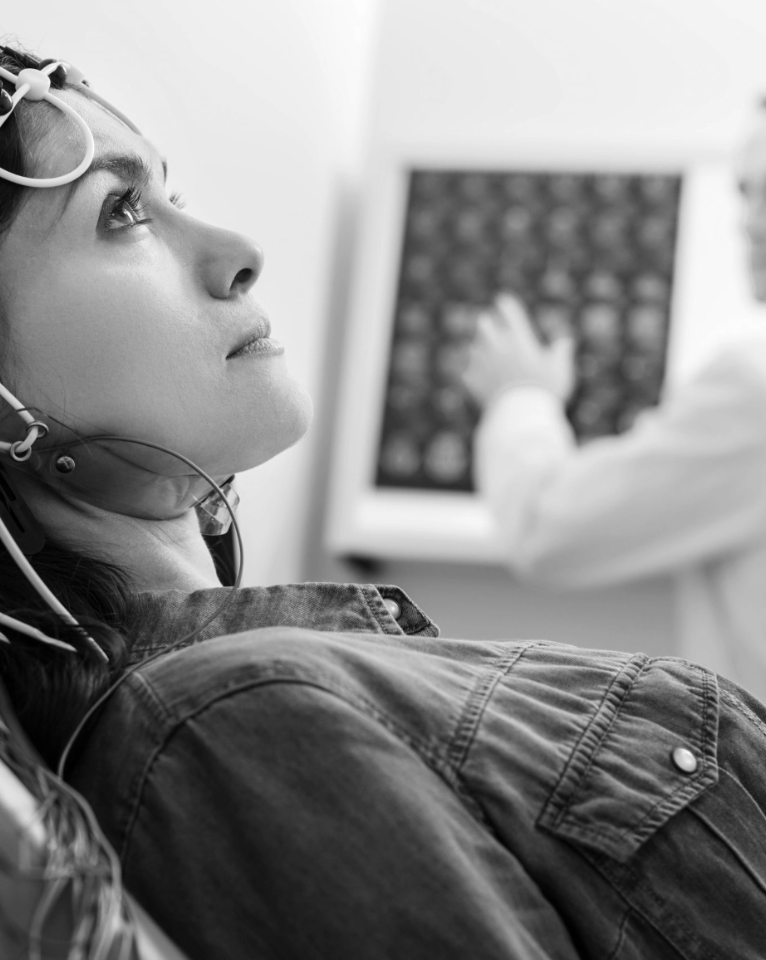 Woman partaking in testing