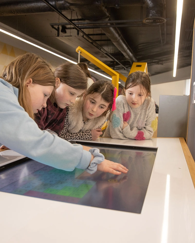 Children playing in museum