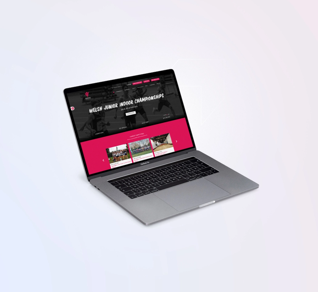 Welsh Athletics website on a macbook